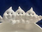      Vintage-style Ceramic Friendly Ghosts Halloween Candy Bowl   Candy Corn