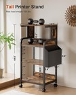 Tall Printer Stand With Storage Adjustable Shelf And Bag  4-tier Large Printe   