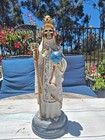 Santa Muerte Color White   Owl   Size 15    Holy Death Statue  Grim Reaper