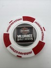 Milwaukee Harley Davidson Poker Chip White Red Milwaukee  Wisconsin