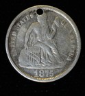 1875 Love Token Engraved Cof Design Silver Liberty Seated Dime Necklace Ready