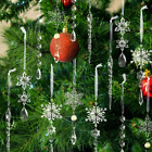 22   Christmas Tree Clear Glass Icicle Ornaments Decoration Xmas Home Decor Usa