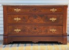 Antique Late 1800   s Victorian Eastlake Walnut Burl Marble Top Chest Of Drawers