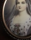 Antique Miniature Portrait Painting Victorian   Gilt Brass Frame Artist Signed