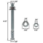 3 8  X 4-1 2  Wedge Anchor Bolt Fastener For Concrete Cement - Zinc-plated  10 
