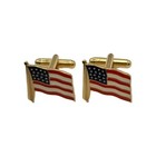 Pair Vintage Enamelled Cufflinks - American Flag          America Usa Patriot 