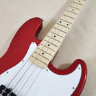 4string Red Electric Jazz Bass Guitar Mahogany Body Maple Fretboard Neck Bolt On