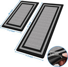 2 Pc Cushioned Kitchen Mats Anti Fatigue Non Slip Waterproof Floor Rugs Black