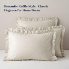 100  Washed Cotton Ruffle Pillowcases King 36  X 20   pack Of 2  Linen oatmeal