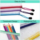 100 Pack Pencil Pouch Bulk Mesh Zipper Pencil Cases 9 5   X 4 5   Small Clear Ho