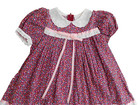 Vintage Youngland Girls Lace Collar Burgundy Floral Print Dress Size 5