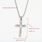 Cross Inside A Cross Pendant Necklace Silver Plated Over Stainless Steel