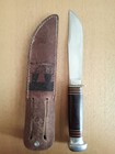 Vtg Marbles Gladstone  Mich  Fixed Blade Knife W sheath  5  Blade 9  Oak  Used