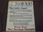 Wwi World War 1 Keep Your War Savings Stamps America Germany Poster
