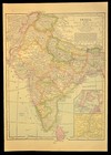 1920s Antique India Map Of British India Ceylon Bombay Calcutta Original Vintage