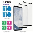 For Samsung Galaxy S8 s8  Case Leather Wallet Pouch Phone Cover   Tempered Glass