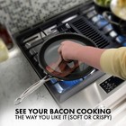 Bacon Press  Round Tempered Glass Bacon Press And Splatter Shield  8 Inch