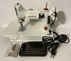 Vintage Singer 221k Featherweight Sewing Machine White No Case Tested 