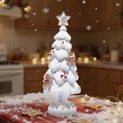 Christmas Tree Resin Figurine White Hand-painted Gingerbread Candy Ornament