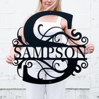 Custom Metal Name Sign   Split Letter Monogram   Outdoor Last Name Sign