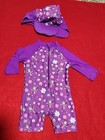 Up And Fast   3-6m   Purple Fairy Rash Guard   Hat Long Sleeve Zip Close Shorts