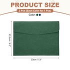 2pcs Pu Leather File Folders A4 Document Holder 13  X 9  Green blue