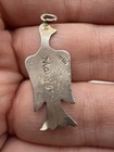 Vintage Native American Sterling Silver Peyote Bird Charm Signed Manygoats
