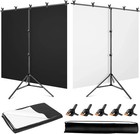 Black White Backdrop Screen With Stand Kit 5 X 6 5 Ft For Photo Video Studio