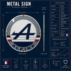 Alpine Rusted Vintage Racing Logo Heavy Metal Sign   garage Decor     50 Cm  19 7    