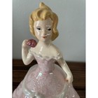 Pink Formal Dress Lady Girl Ceramic Trinket Box Home Decor Vintage Vanity Pretty
