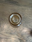 Vintage Amber Glass Decanter Bottle Carafe Etched Floral Missing Stopper 9 5   