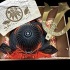 Kabuto Helmet Display Japanese Samurai Armor Gold Iron Antique Unwearable