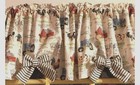 Farmhouse Dairy Valance Kitchen Curtain  W bows 43 w X 14   l Gift For Country Gal