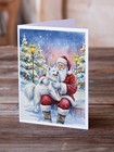 Caroline s Treasures Samoyed Santa Claus Greeting Cards Pack Of 8 Fnt1075gca7p