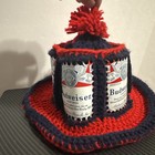 Vintage Handmade Budweiser Beer Can Crochet Cap Hat Novelty Gift
