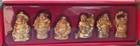 Set Of 6 Gold Color Feng Shui Laughing Happy Buddha Figures   Statue Luck 2 Inch