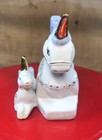 Vintage Unicorn Ceramic Figurine Momma And Baby Blue And White Mystical 