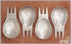4 Pcs Mini Spork Stainless Steel Spoon   Fork Tool   Camping Hiking Flatware