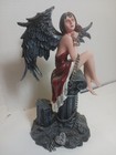 Gothic Dark Angel Figurine Chained Rose Female Winged Statue 9    Tall Resin