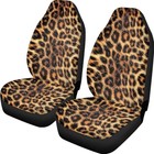Print Car Seat Cover universal Wild Cheetah Front Seats Covers Brown Cheetah