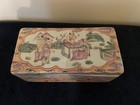 Chinese Hand Painted Famille Rose Medallion Porcelain Rectangle Box