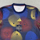 Adidas Spain Futbol Soccer Jersey Mens Medium Pre Match Blue Red World Cup Shirt