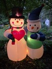Gemmy 6 Ft Blow Up Inflatable Double Lighted Snowman Christmas Yard Lawn Decor