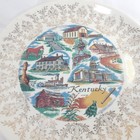 Vintage Kentucky Souvenir Plate Gold Filigree Edge State Capitol Churchill Downs