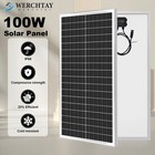 100w Watt 12v Monocrystalline Solar Panel For Rv Camping Home Off Grid Golf Boat
