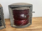Vintage Brass Boat Navigation Bow Light Green   Red Glass Lenses