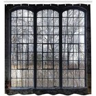 Fabric Shower Curtain Window Printed Waterproof Bathroom Decor With 12 Hoooks
