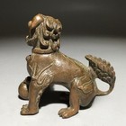 Vintage Antique Bronze Chinese Foo Dog Figure Statue-