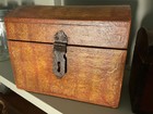 Lot Of Three  3  Antique Inspired Small Folk Painted Dovetailed Wood Boxes
