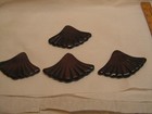 4 X Furniture Finished Wood Fan Applique 4 1 4  X 2 3 4  X 3 8   Nice 